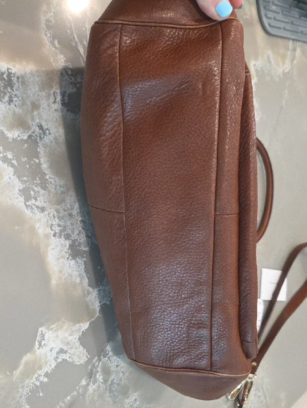 Coach Brown Pebbled Leather Satchel with Gold Hardware
